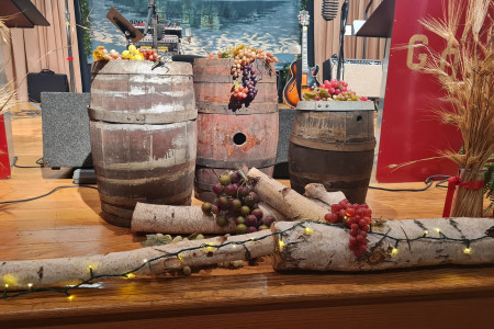 Decorated podium at the Martinovanje