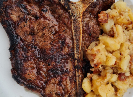 Steak and roasted potatoes