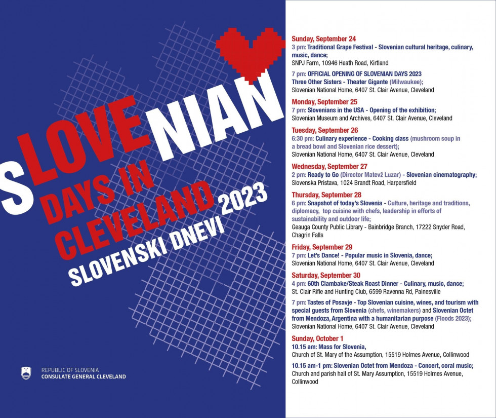 Letak s programom slovenskih dnevov 2023