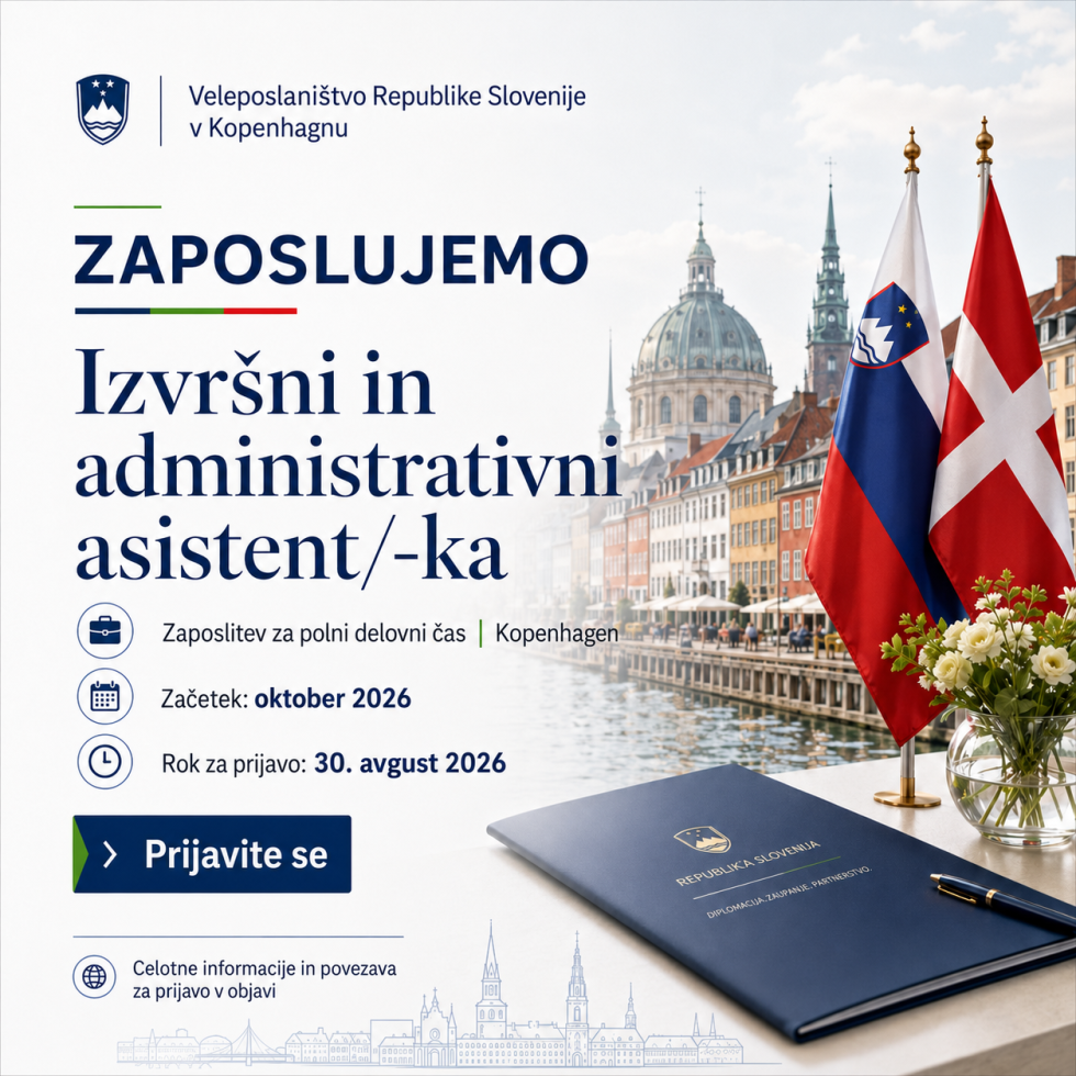 Zaposlujemo: Izvršni in administrativni asistent (m/ž), Rok za oddajo prijave je 30. avgust 2026 do 23.59 (CEST).