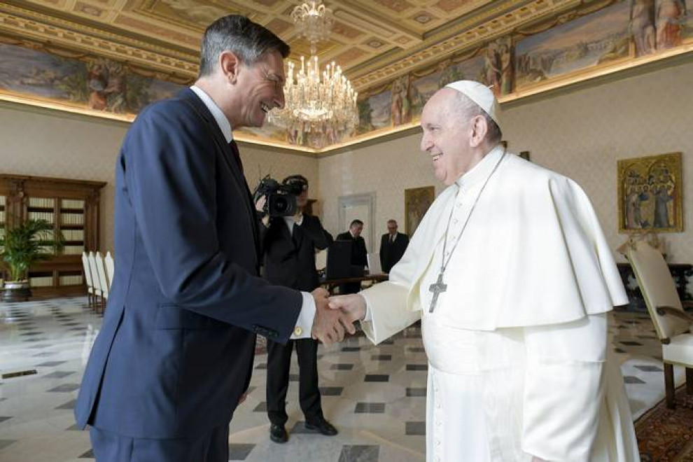 Rokovanje predsednika Pahorja in papeža Frančiška