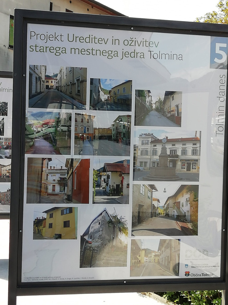 Tabla projekta Oživljanje starega mestnega jedra Tolmin.