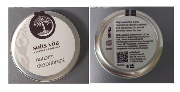 Naravni dezodorant v kovinski okrogli embalaži