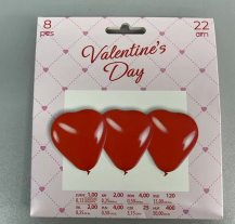 Set rdečih balonov za Valentinovo v obliki srca