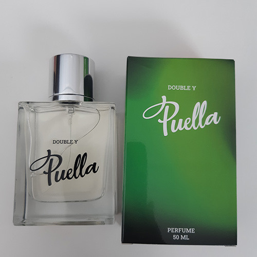 Puella parfum steklenica 50 ml v zeleni in črni kartonski škatli.