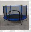Samostoječi otroški trampolin premera 140 cm z varnostno mrežo.