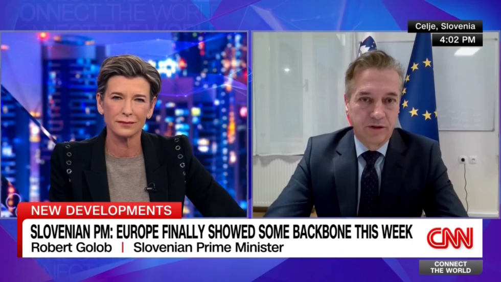 Predsednik vlade dr. Robert Golob je bil gost oddaje CNN Connect the World z Becky Anderson