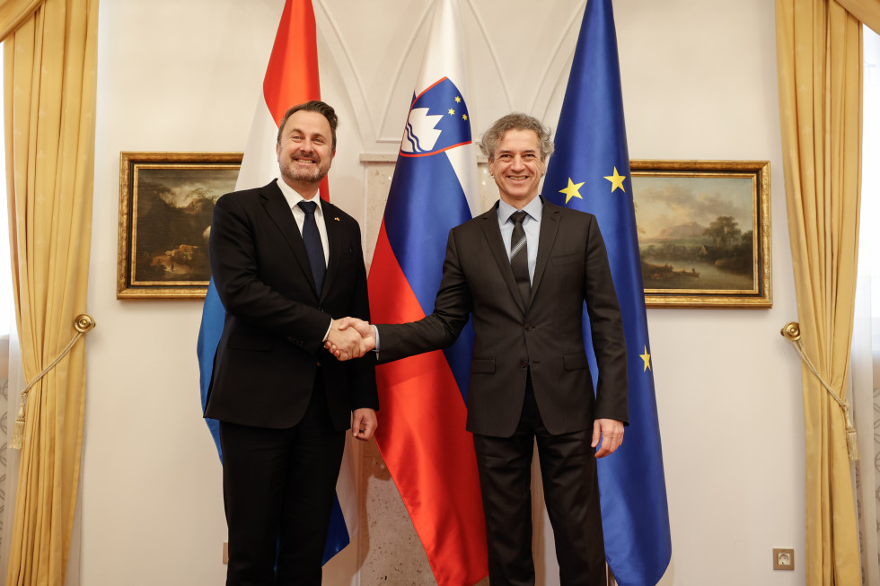 Meeting of Prime Minister of the Grand Duchy of Luxembourg, Xavier Bettel and Prime Minister of the Republic of Slovenia, Robert Golob. 