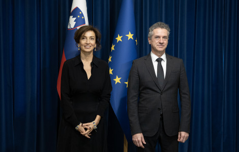 PV srecanje UNESCO Azoulay 05022024 (Robert Golob and Audrey Azoulay)