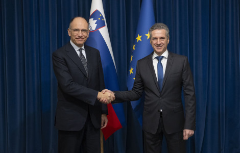 Letta 1 (Prime Minister Robert Golob meets President of the Jacques Delors Institute Enrico Letta)