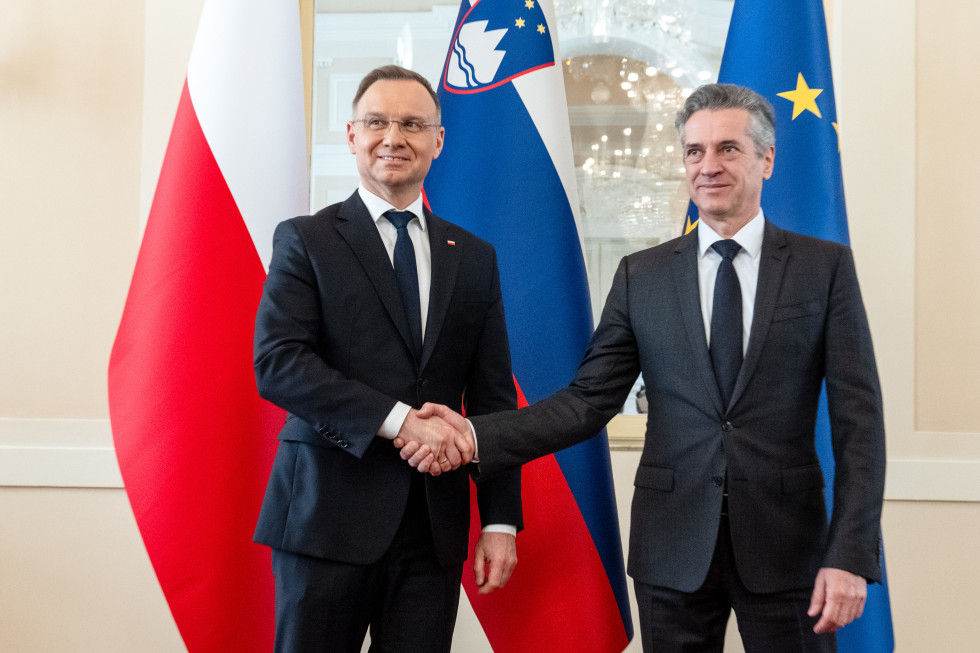 Meeting of Prime Minister Robert Golob and Polish President Andrzej Duda.