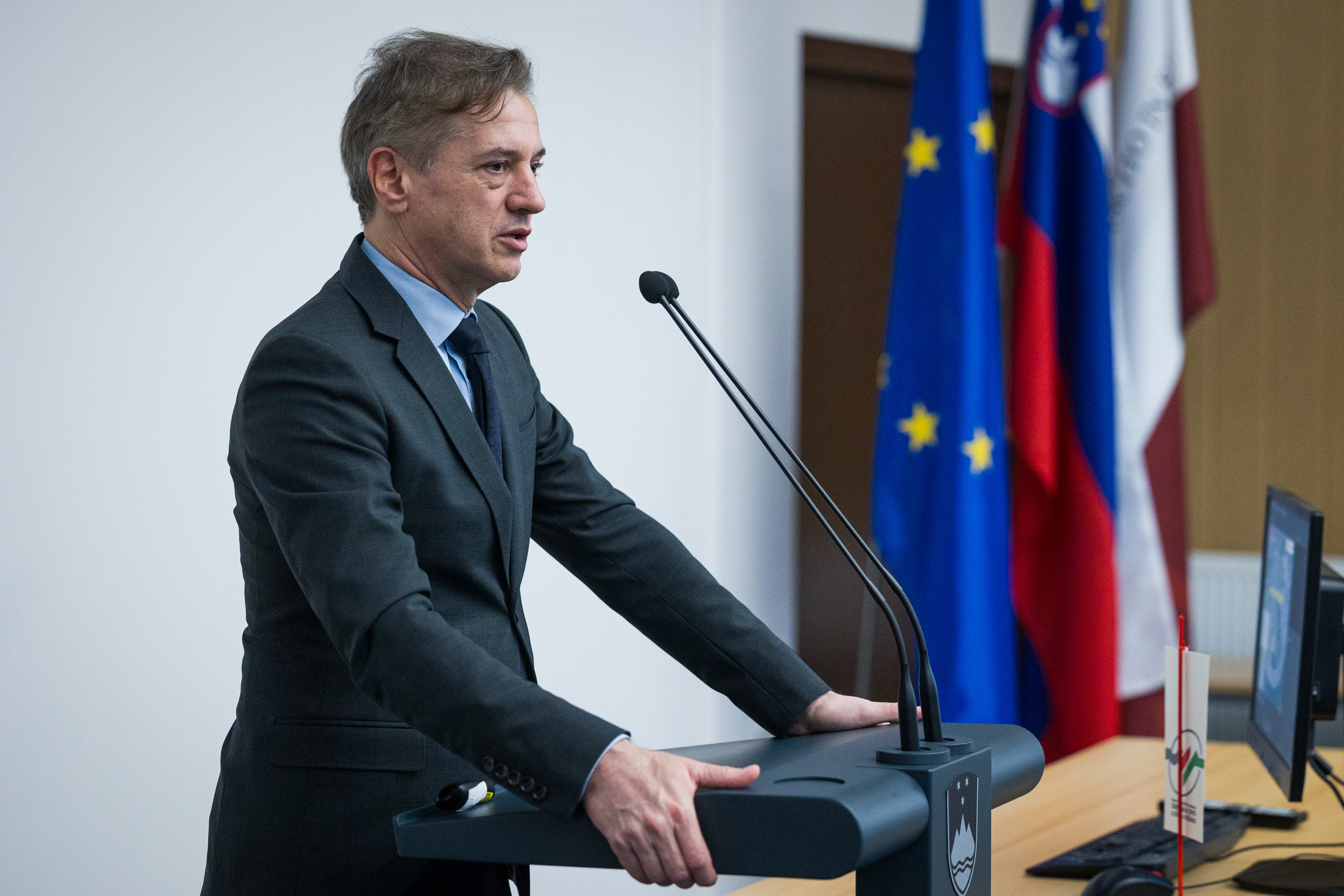 Prime Minister Robert Golob attends an informal leaders' discussion on high energy prices