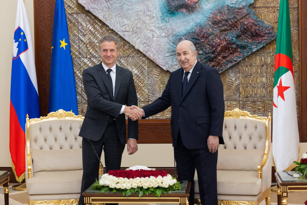 Meeting of Prime Minister Robert Golob and Algerian President Abdelmajid Tebboun.