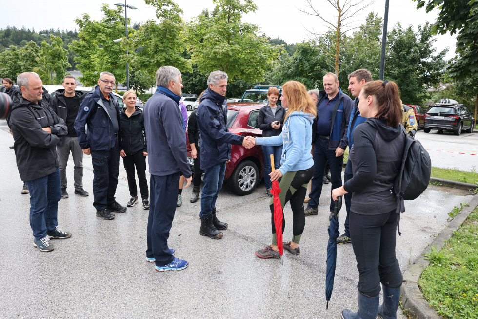 Prime Minister Robert Golob visited the flooded area at Begunje na Gorenjskem.