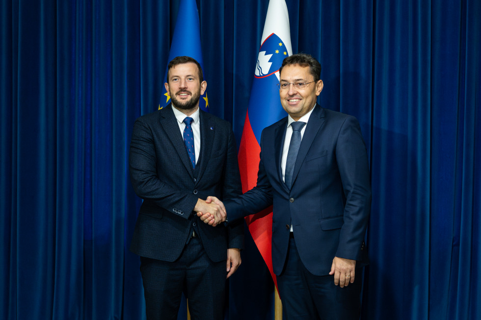 State Secretary for European Affairs Igor Mally receives European Commissioner for the Environment, Oceans and Fisheries Virginijus Sinkevičius 