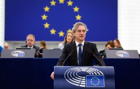 Golob EP 3 (Prime Minister Robert Golob addressed the Members of the European Parliament in Strasbourg.)