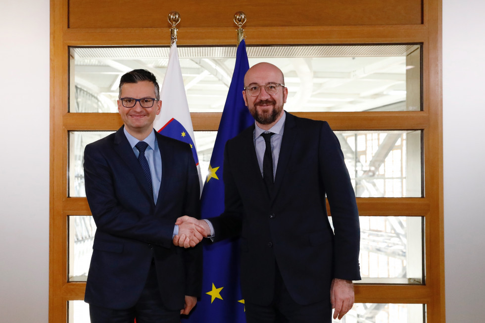PM Marjan Šarec met with the President of the European Council, Charles Michel, in Brussels.