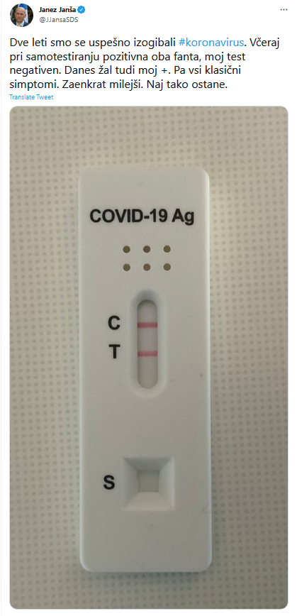 Predsednik vlade Janez Janša okužen s koronavirusom 