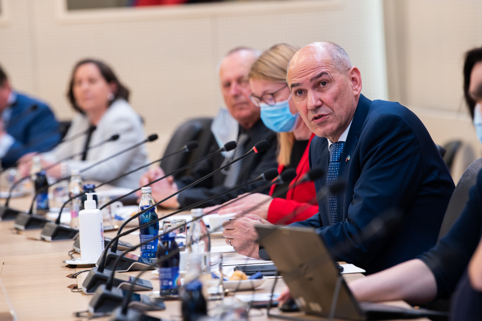 Prime Minister Janez Janša at the session of the Government Council for Slovenians Abroad