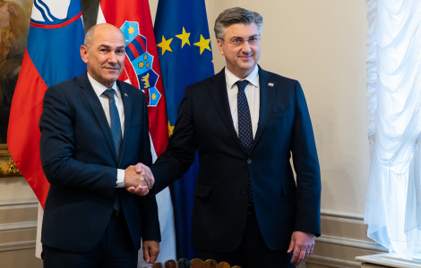 PV1 1490 (PM Janez Janša met with the PM of the Republic of Croatia, Andrej Plenković.)