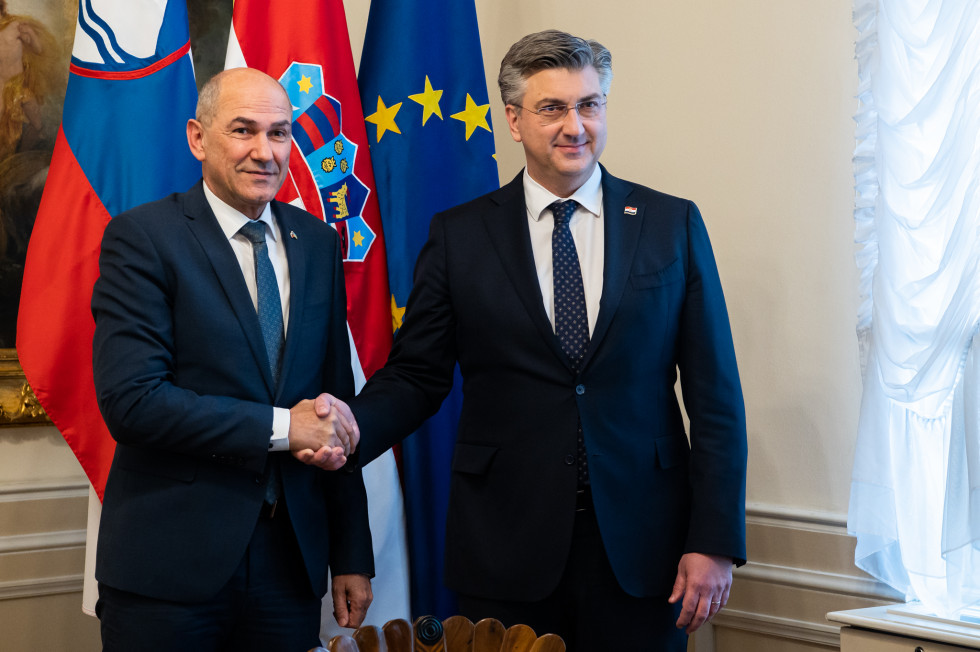 PM Janez Janša met with the PM of the Republic of Croatia, Andrej Plenković.