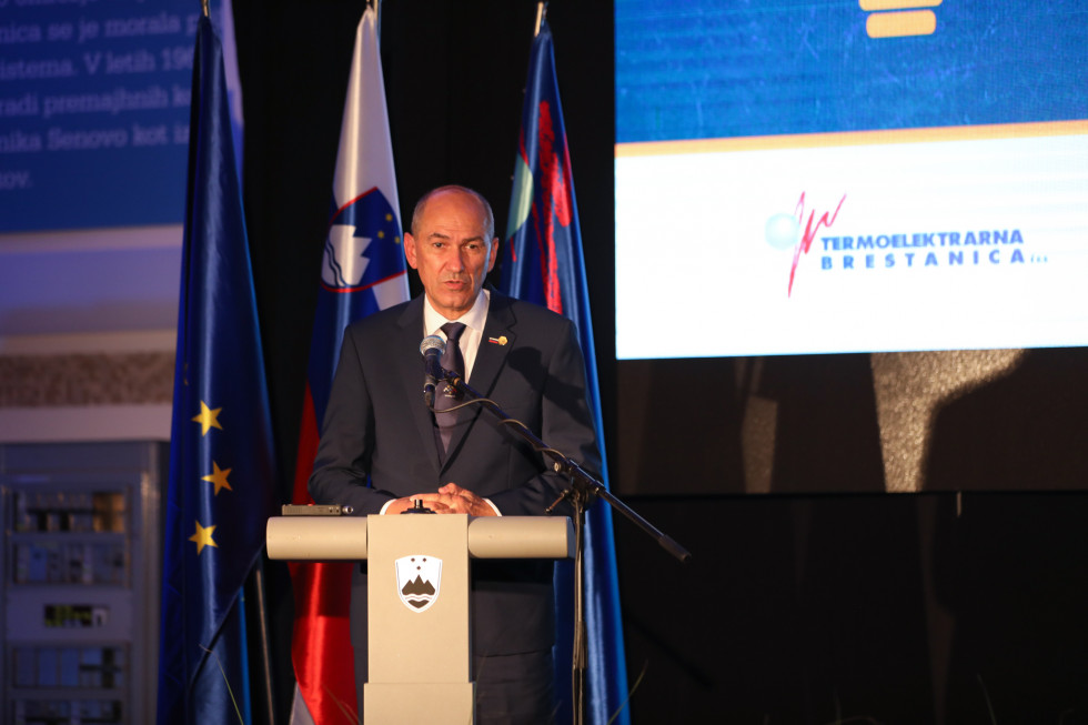 Predsednik vlade Janez Janša na slavnostni otvoritvi novega plinskega bloka Termoelektrarne Brestanica