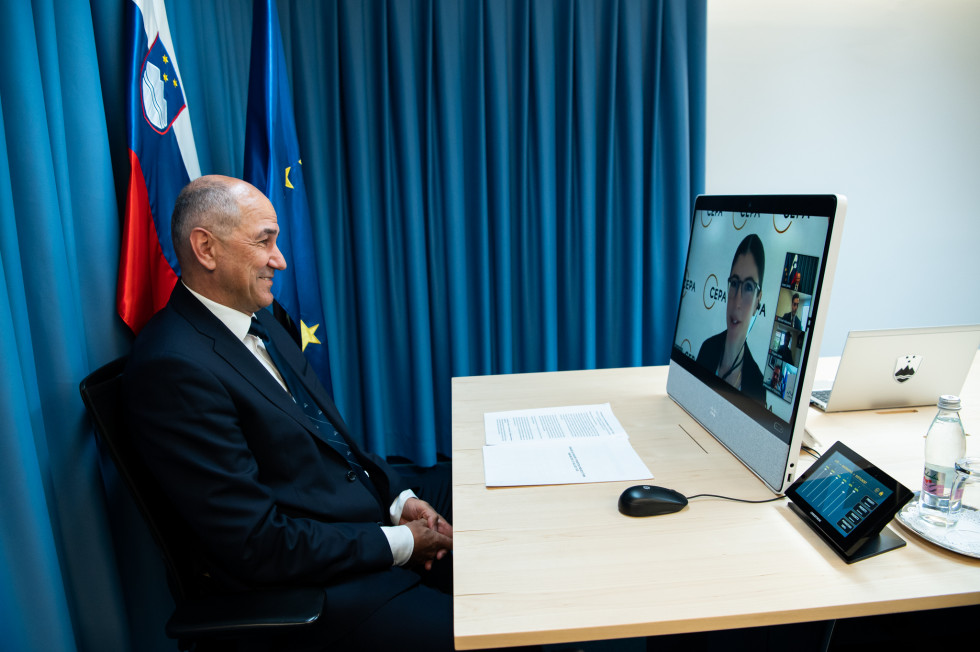 PM Janša in a video conference with US think tank CEPA