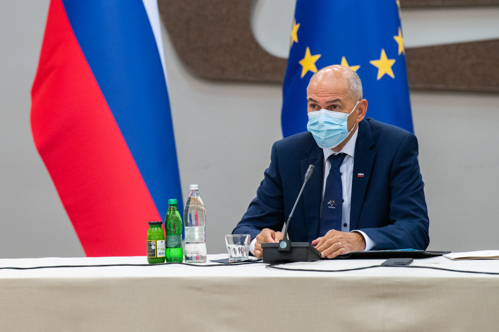 PM Janez Janša at a a working consultation in Podčetrtek.