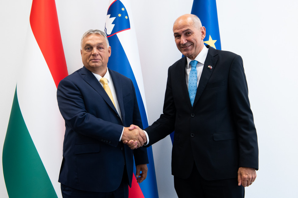 Srečanje predsednika vlade Janeza Janše in predsednika madžarske vlade Viktorja Orbana.