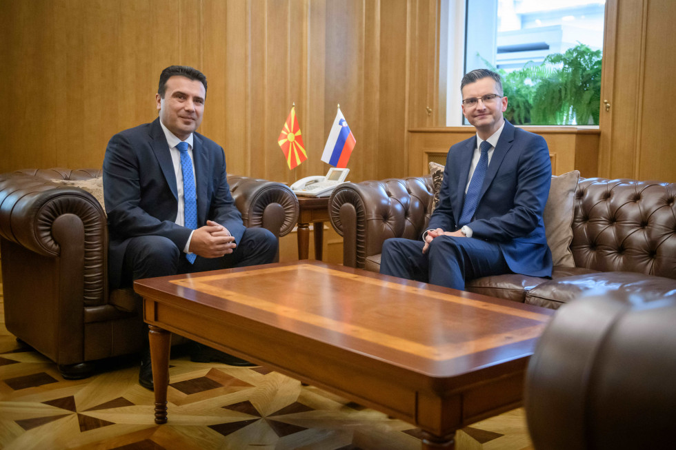 PM Marjan Šarec has paid  a return visit to Skopje at the invitation of North Macedonian PM Zoran Zaev.