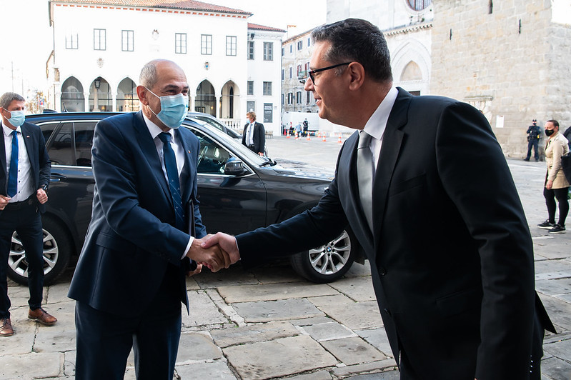 PM Janez Janša and Mayor of Koper, Aleš Bržan.