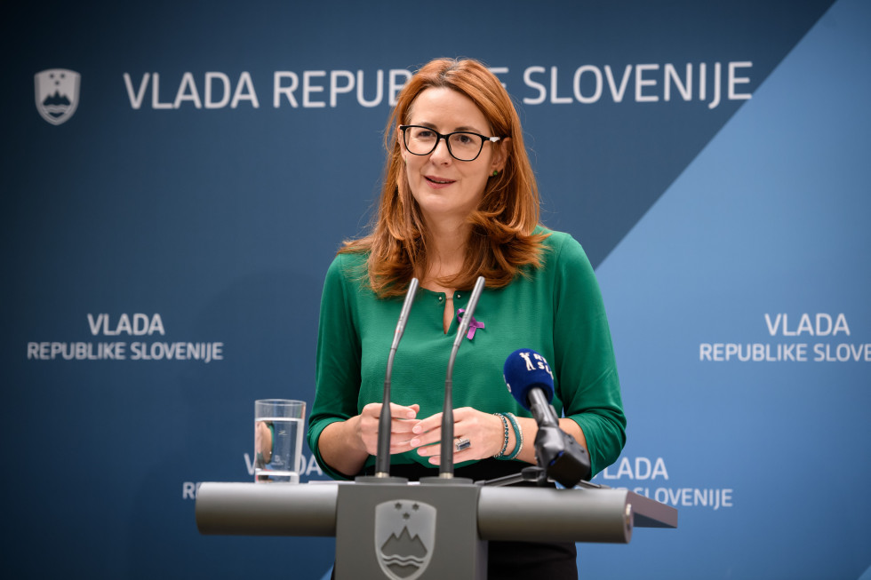 Minister of Justice Andreja Katič after government session