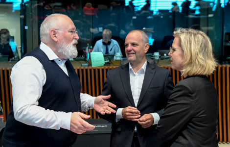 Timmermans Brezan in Geesser (European Commissioner Frans Timmermans, Minister Uroš Brežan and Austrian Minister Leonore Gewessler)