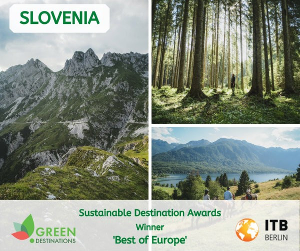 Slovenia is among the winners of the 2020 Sustainable Top 100 Destination Awards