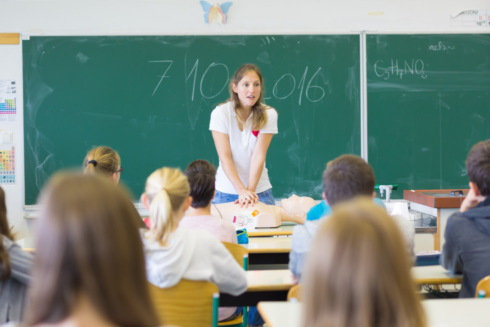 Teacher in the school