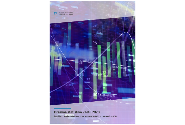 Naslovnica poročila za izvajanje statističnih raziskovanj v letu 2020 v modri barvi