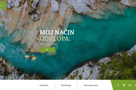 Naslovna stran spletnega mesta Slovenia.info