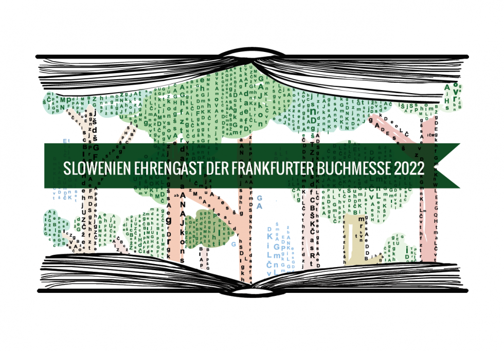 Logotip Slovenija – častna gostja mednarodnega knjižnega sejma v Frankfurtu 2020 (v nemščini).