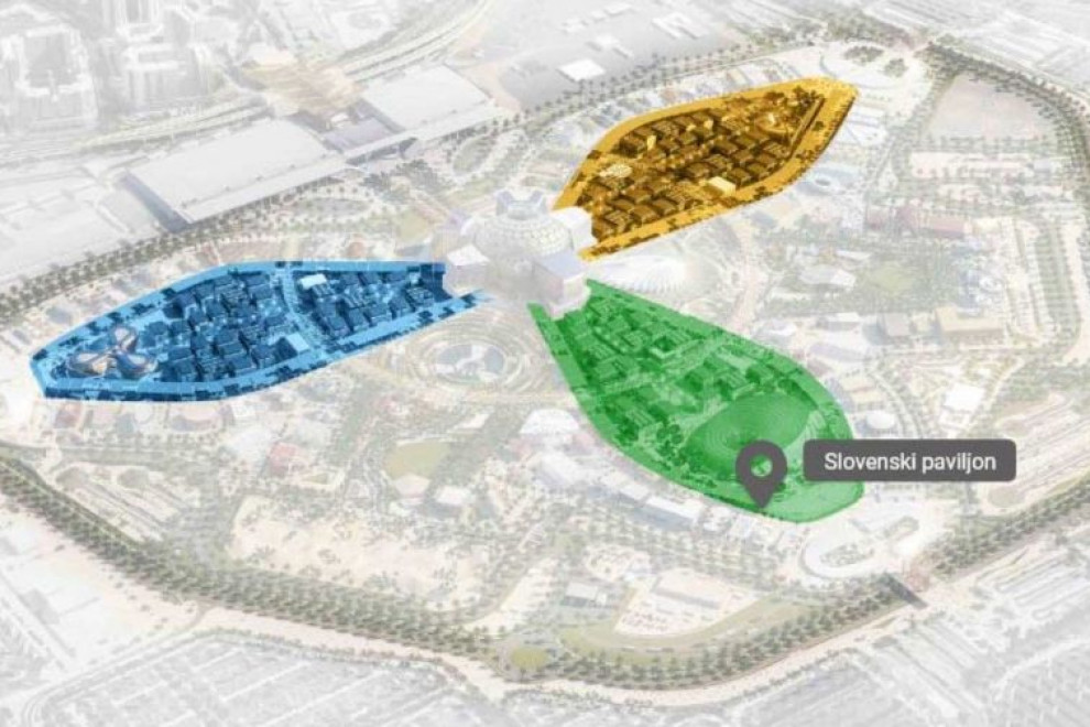 Illustrative display of the location of the Slovenian pavilion.