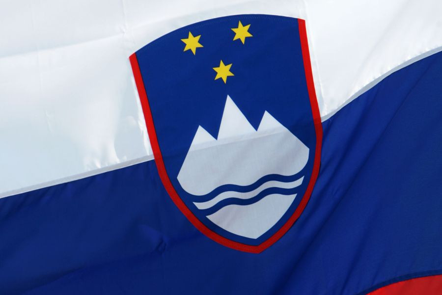 Grb na zastavi Republike Slovenije.