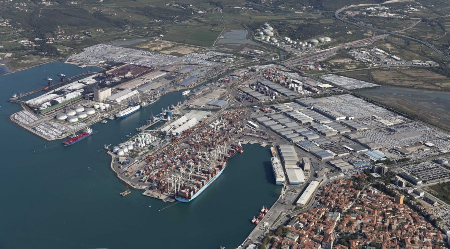 A panoramic view of Port of Koper.