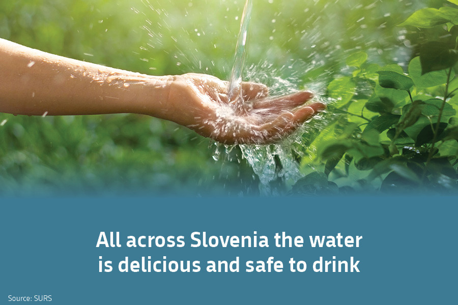 All across Slovenia the water is delicious and safe to drink. Source: SURS