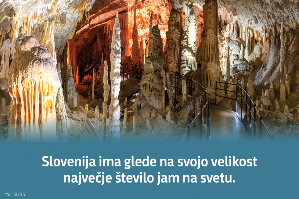Slovenija ima glede na svojo velikost največje število jam na svetu. Vir: SURS.