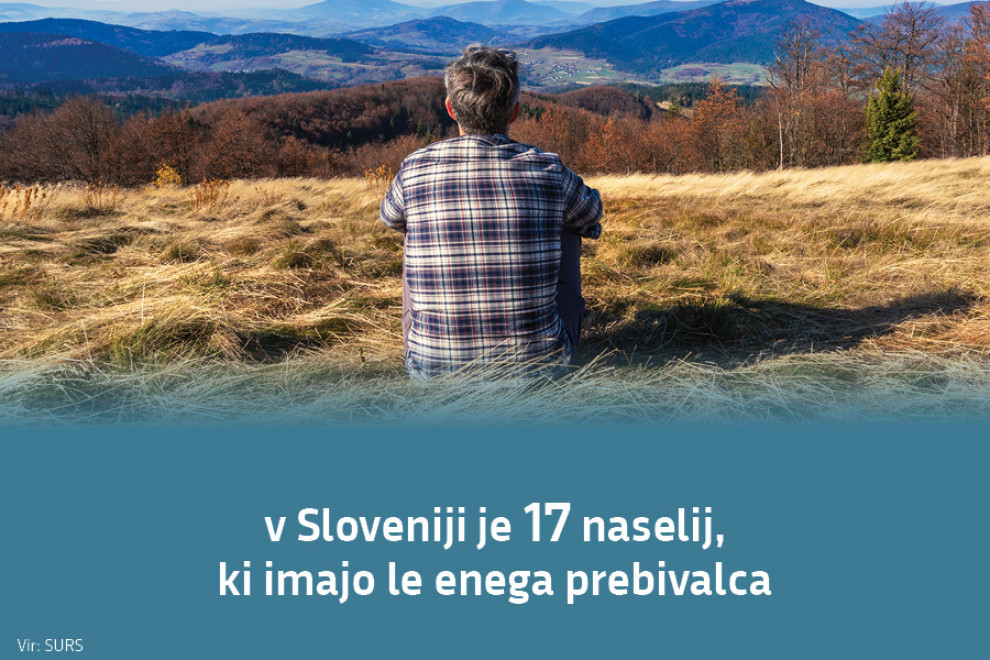 V Sloveniji je 17 naselij, ki imajo le enega prebivalca. Vir: SURS