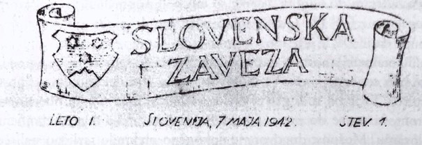 Časopis Slovenske zaveze iz leta 1942, črnobeli tisk.