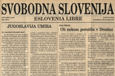 Cover of the weekly Svobodna Slovenija