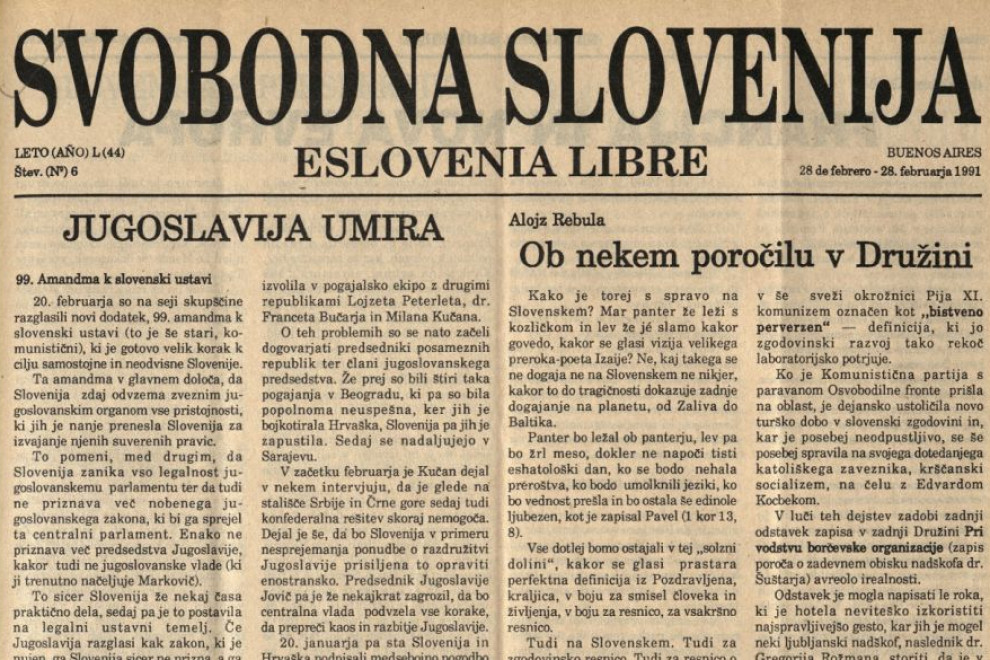Cover of the weekly Svobodna Slovenija