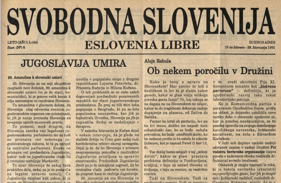 Cover of the weekly Svobodna Slovenija