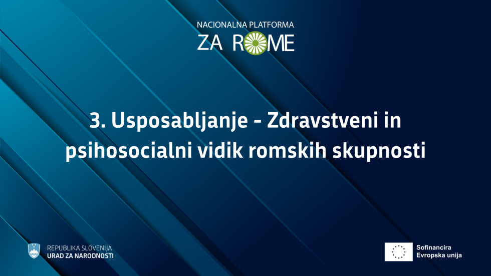 3. Usposabljanje - zdravstveni in psihosocialni vidik romskih skupnosti