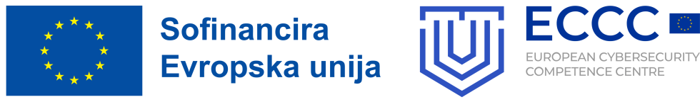 Logotipa Evropske unije in Kompetenčnega centra za kibernetsko varnost